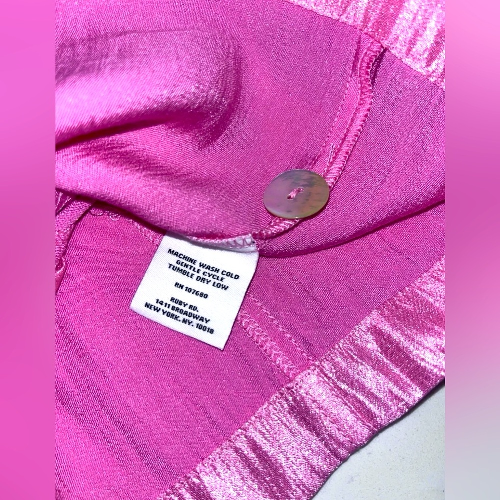 Ruby Rd. Petite Women's Shiny Pink Jacket Size 14P - Picture 7 of 12